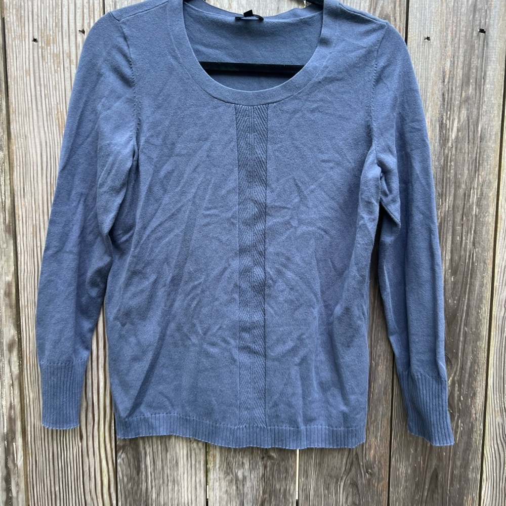 Talbots Blue Scoop Neck 3/4 sleeve Sweater size Med - Picture 2 of 7